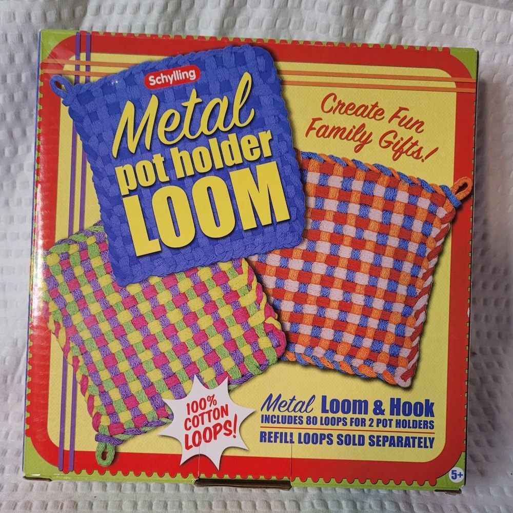 Schylling Metal Pot Holder Loom Weaving Kit Kids Craft Activity Retro 2010 NEW